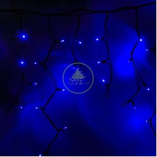 Айсикл (бахрома) светодиодный, 3,2х0,9 м, черный провод "КАУЧУК", диоды синие, NEON-NIGHT