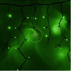Айсикл (бахрома) светодиодный, 5,6х0,9м, черный провод "КАУЧУК", диоды зеленые, NEON-NIGHT