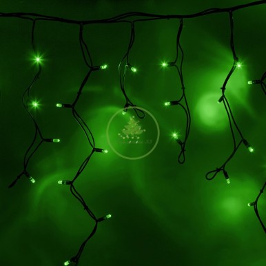 Айсикл (бахрома) светодиодный, 5,6х0,9м, черный провод КАУЧУК, диоды зеленые, NEON-NIGHT,NEON NIGHT
