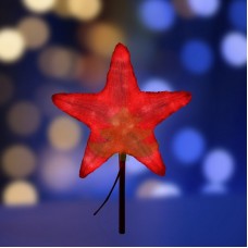 Акриловая светодиодная фигура "Звезда" 30см, 45 светодиодов, красная