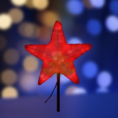 Акриловая светодиодная фигура Звезда 30см, 45 светодиодов, красная,NEON NIGHT
