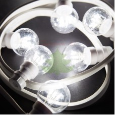 Гирлянда LED Galaxy Bulb String 10м, белый КАУЧУК, 30 ламп*6 LED БЕЛЫЙ ДИОД, влагостойкая IP65