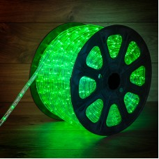 Дюралайт LED, постоянное свечение (2W) - зеленый Эконом 24 LED/м, бухта 100м