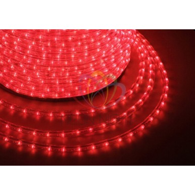 Дюралайт LED, постоянное свечение (2W) - красный Эконом 24 LED/м, бухта 100м