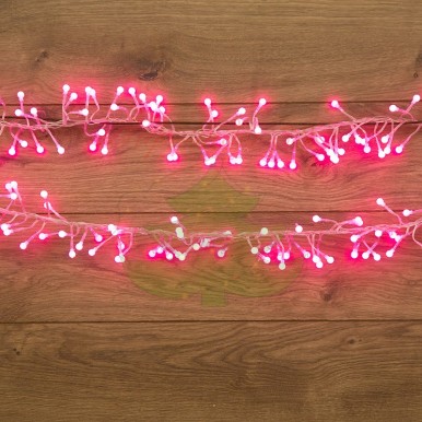 Гирлянда Мишура LED 3 м 288 диодов розового свечения,NEON NIGHT