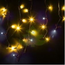 Айсикл (бахрома) светодиодная МЕРЦАЮЩАЯ, 4,0х0,6м, черный провод "КАУЧУК", диоды желтые, NEON-NIGHT