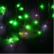 Айсикл (бахрома) светодиодная МЕРЦАЮЩАЯ, 4,0х0,6м, черный провод "КАУЧУК", диоды зеленые, NEON-NIGHT