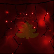 Айсикл (бахрома) светодиодный, 5,6х0,9м, черный провод "КАУЧУК", диоды красные, NEON-NIGHT