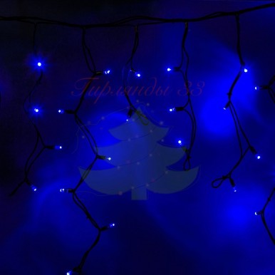 Айсикл (бахрома) светодиодный, 5,6х0,9м, черный провод КАУЧУК, диоды синие, NEON-NIGHT,NEON NIGHT