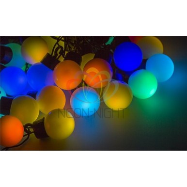 Гирлянда светодиодная ШАРИКИ-LED, Ø45 мм, 10 м, цвет свечения белый,NEON NIGHT