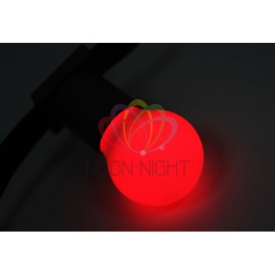 Лампа шар 45мм, 3 LED, красная, 1Вт,NEON NIGHT