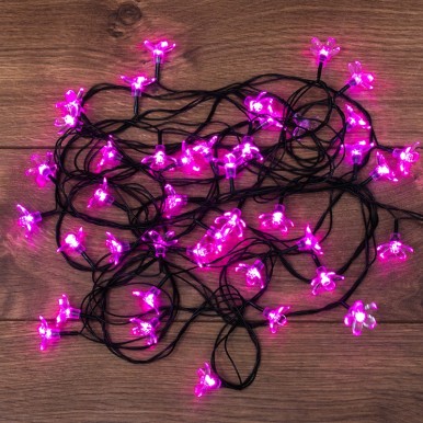 Гирлянда светодиодная "Цветы Сакуры" 50 LED РОЗОВЫЕ 7 метров с контроллером NEON NIGHT, 303-038