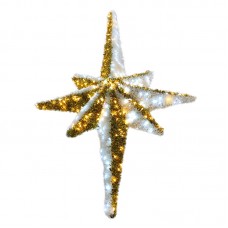 Фигура "Звезда 8-ми конечная", LED подсветка высота 180см, бело-золотая