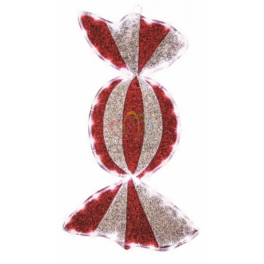 Фигура Карамель бархатная, с постоянным свечением, размеры 60*30 см (45 БЕЛЫХ светодиодов),NEON NIGHT