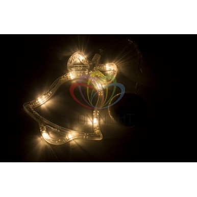 Фигура светодиодная Колокольчик на присоске с подвесом, ТЕПЛЫЙ БЕЛЫЙ,NEON NIGHT
