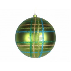 Елочная фигура "Шар в клетку" 25 см, цвет зеленый мульти