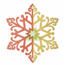 Елочная фигура "Снежинка сказочная" 40 см, цвет красный/золотой